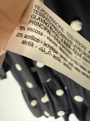 Zara Black and White‎ Polka Dot Dress Sz Medium thumbnail 5