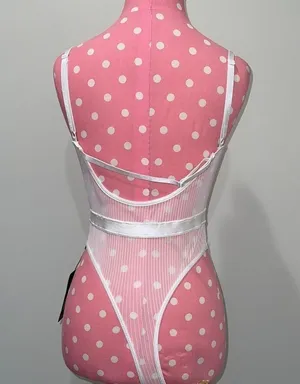PRETTY LITTLE THING white lingerie bodysuit size small thumbnail 8