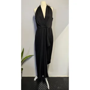 Alex Marie Black Halter High Low Cocktail Dress‎ Women's Size 6 Elegant Formal thumbnail 2