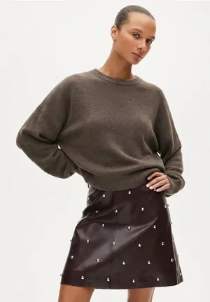 NWT J.Crew Cashmere Blouson-sleeve Sweater in Smokey Wood Oversized XL thumbnail 1