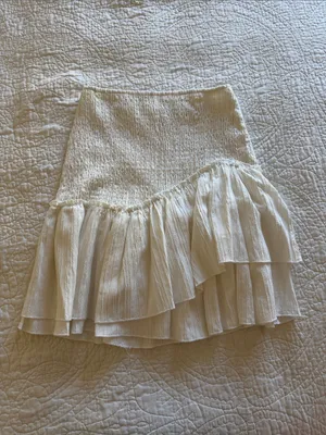 Princess Polly White Asymmetrical Ruffle Tiered Mini Skirt thumbnail 3