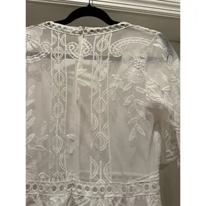 Eleter White Lace V-Neck Maxi Romper Dress Women's Boho Party Outfit Small thumbnail 8