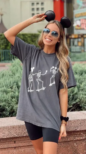 Disney Skeleton Graphic Tee Comfort Colors thumbnail 1