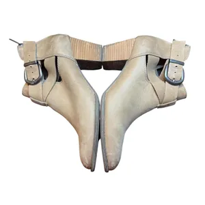 Vionic Booties Womens‎ Size 11 Taupe Suede Leather Block Heel Cut Out Buckle Zip thumbnail 6
