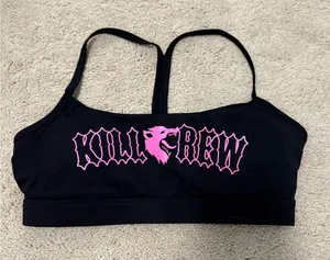 Kill Crew Black Sports Bra with Pink Logo thumbnail 3