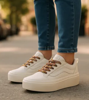NEW Vans Knu Stack Women's Platform Shoes Vintage Suede Marshmallow W-9.5 M -8 thumbnail 1