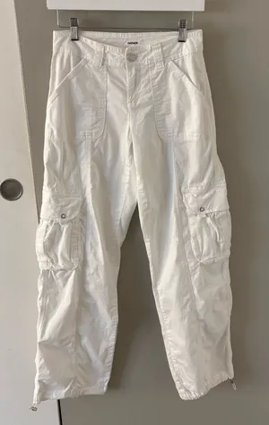 Garage White Y2K-inspired Cargo Trousers Pants Size Women’s 0 Waist thumbnail 1