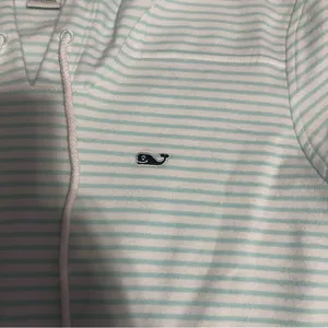 Vineyard Vines Mint Blue and White Striped Hoodie; Small thumbnail 3