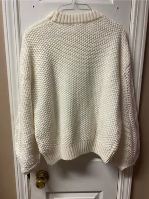 Line & Dot Cream Cable Knit Crewneck Sweater thumbnail 3