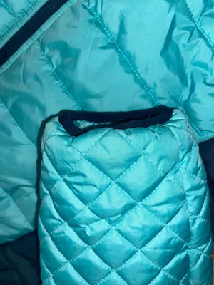 Totes Quilted Hooded Puffer Jacket Coat Women’s Size Large Aqua Navy Pockets EUC thumbnail 7