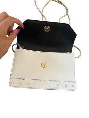 MILLY Hologram White Leather Studded Chain Crossbody Bag thumbnail 3