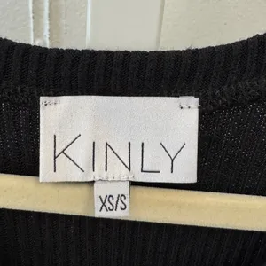 Kinly Black Ribbed Knit Sleeveless Asymmetrical Handkerchief Hem Maxi Dress XS/S thumbnail 8