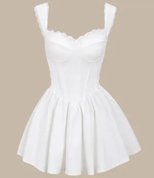 Rihoas Bettydress-White Sweetheart Neck Corset Slip Mini Dress thumbnail 2