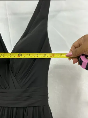 Azazie Black V-Neck Chiffon Maxi Dress 975 thumbnail 5