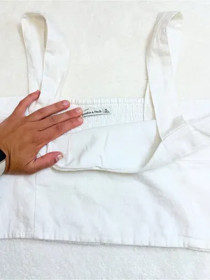 NWT Abercrombie & Fitch Square Neck Linen Crop Top – White – XL thumbnail 5