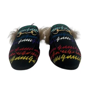 Gucci Garden Princetown GG‎ Cloth Fur Lined Mule Slippers 36 thumbnail 8