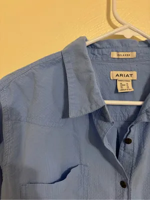 Ariat XL Blue Relaxed Button Front Performance Shirt Western Outdoor thumbnail 5