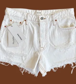 NWT GRLFRND The Helena Shorts Off-White Size 26 thumbnail 1