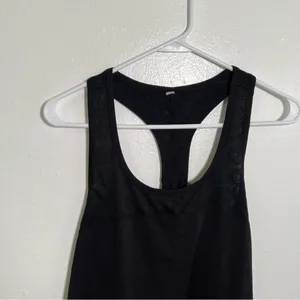 American Eagle Women's Athletic Tank Top Black Racerback‎ Lace Cut Out Stretch thumbnail 4