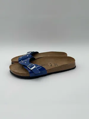 Birkenstock Birki's Rhinestones Patent Blue Sz 38 Women’s 7 Sandals Summer thumbnail 2