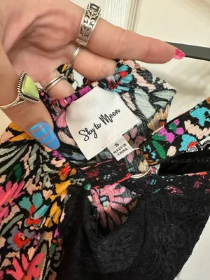 Floral Black Lace Mini Dress thumbnail 4