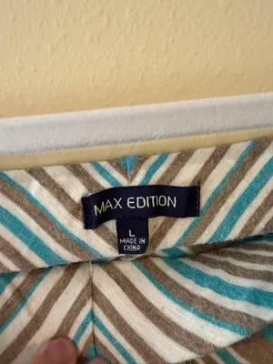 Max Edition Teal, Brown & White Chevron Maxi Skirt thumbnail 3