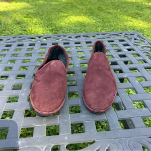 Aquatalia Size 8.5 Suede Made In Italy Ballet‎ Flat Loafers burgundy thumbnail 3