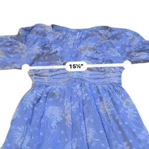 Free People Golden Hour Maxi Dress Women's Small Blue‎ Floral Boho Smocked thumbnail 9