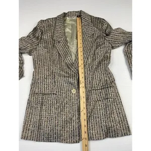 Anne Klein Petites Striped Textured Blazer Professional‎ Office Wear Size 8 thumbnail 4