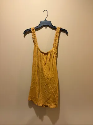 Free People Movement Heart Center Mustard Yellow Sleeveless Romper thumbnail 3