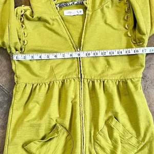 Lilka Anthropologie Green Full Zip Hoodie Jacket Small thumbnail 9