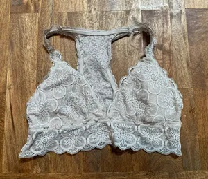 Aerie Floral Print Lace Racerback Bralette Large thumbnail 1