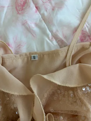 Sequin front tie top Gold thumbnail 2