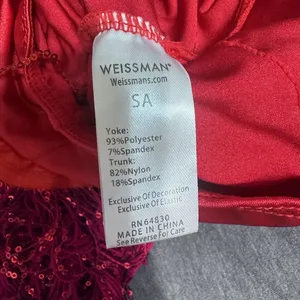 Dance Costume Small Adult Red Weissman 13323 Jazz Sequin fringe showgirl Vamp thumbnail 4