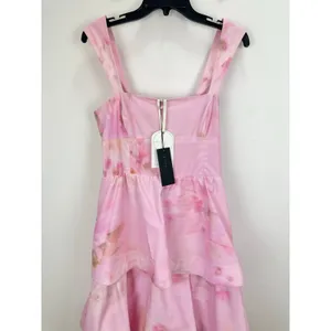 Gianni Bini x Shea Leigh Mills Dolly Printed Sateen Tiered Midi Dress US 10 NWT thumbnail 8