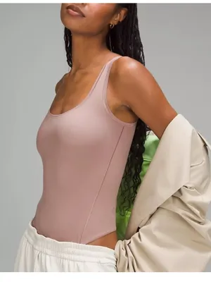 Lululemon Wundermost Ultra-Soft Nulu Square-Neck Sleeveless Bodysuit Twilight Ro thumbnail 2