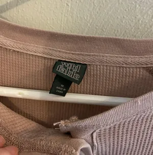 Wild Fable Pink Mauve Waffle Henley Long Sleeve Crop Top thumbnail 4