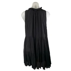 Aritzia Wilfred Black Sleeveless Ruffle Gauze Mini Swing A Line Dress Size S thumbnail 3