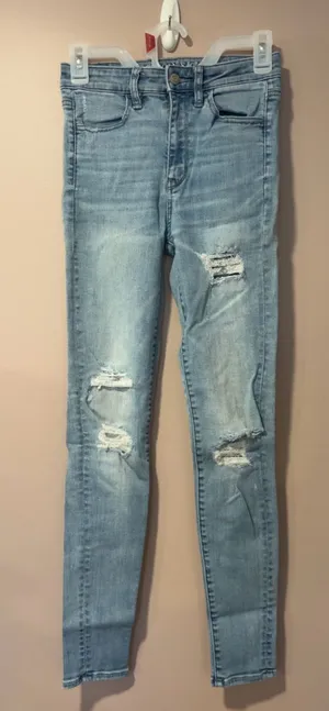 American Eagle Outfitters Distressed Super Hi-rise Jegging Jeans thumbnail 1