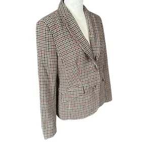 Charter Club long sleeve collared button down fully lined houndstooth blazer 4 thumbnail 2
