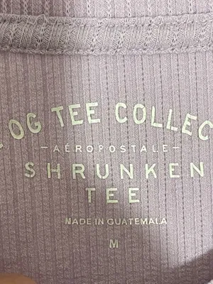 Aeropostale Lilac Ribbed Crop Tee thumbnail 5