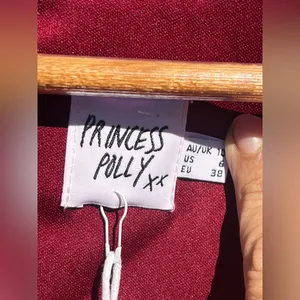 Princess Polly The Villa Mini Dress In Burgundy Size 6 thumbnail 10