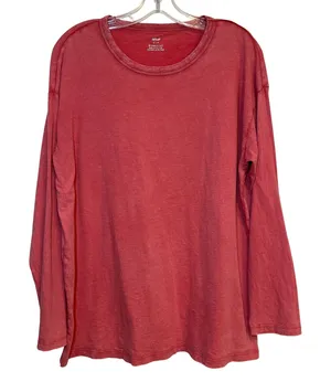 Aerie Shirt Long Sleeve‎ Tee Pink Distressed Oversized Small Comfort Soft thumbnail 1