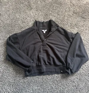 JoyLab Black Snap-Front Funnel Neck Sweatshirt thumbnail 2