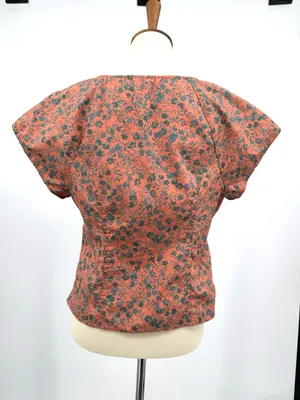 Madewell Amari Twist Top Floral Sunset Haze Cotton Poplin Retro Cottagecore 10 thumbnail 2