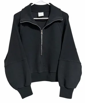 Varley Milano Half‎ Zip Sweat Black Women's Size Medium thumbnail 1