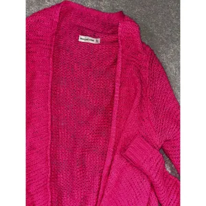 Abercrombie & Fitch Open Front Sweater Wool Blend Boho Drape Hem‎ Pink M/l thumbnail 2