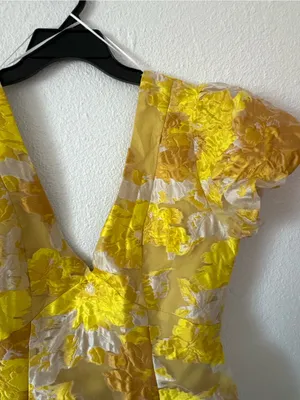Showpo Brailey Jacquard Puff Sleeve Mini Dress sz 10 NWT thumbnail 5