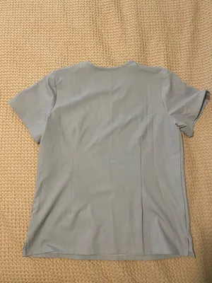 FIGS Chambray Scrub Top Light Blue thumbnail 4
