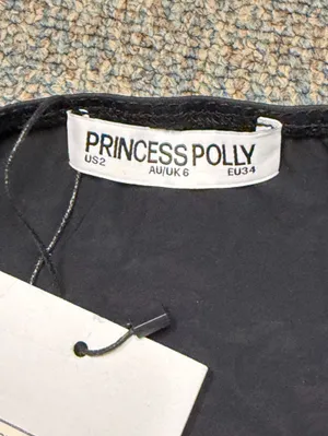 Princess Polly Black Vihaan Crop Top Size 2 Bow Detail Sweetheart Neckline NWT thumbnail 12